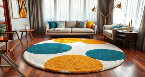 mid century living room rug