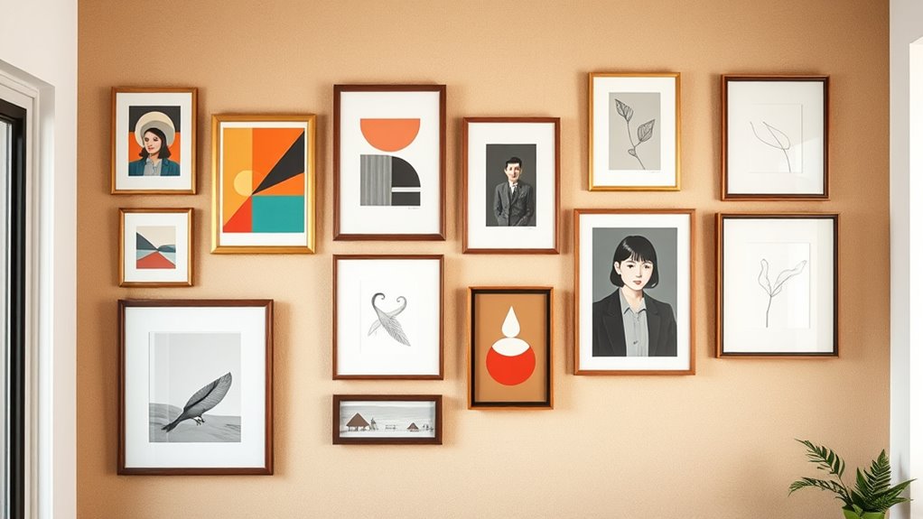 mid century vintage art arrangement