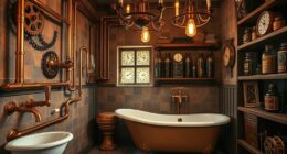 retro futuristic bathroom decor