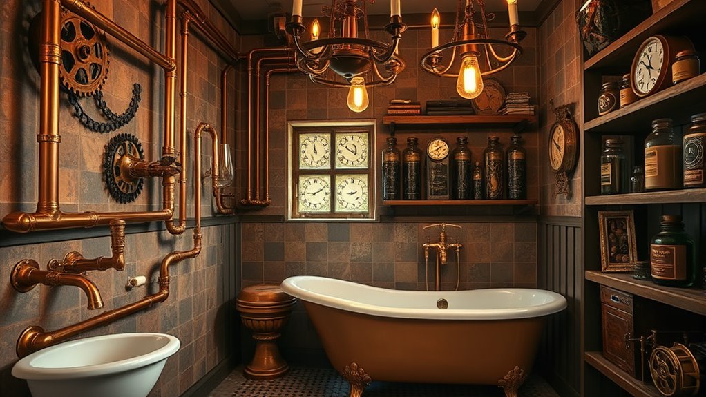 retro futuristic bathroom decor