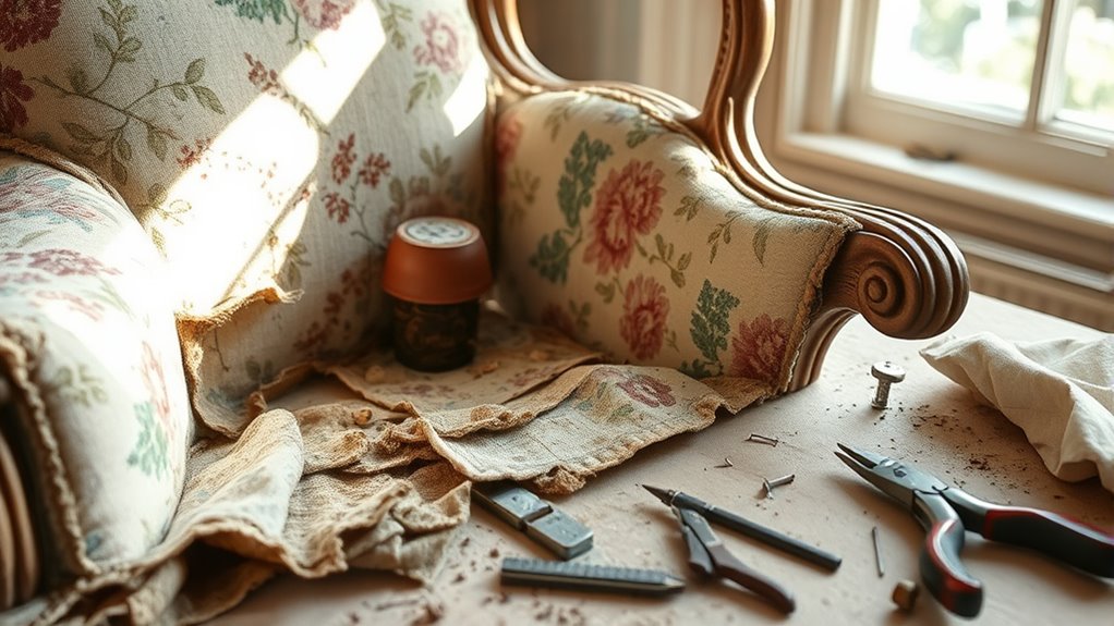 reupholstering vintage furniture step