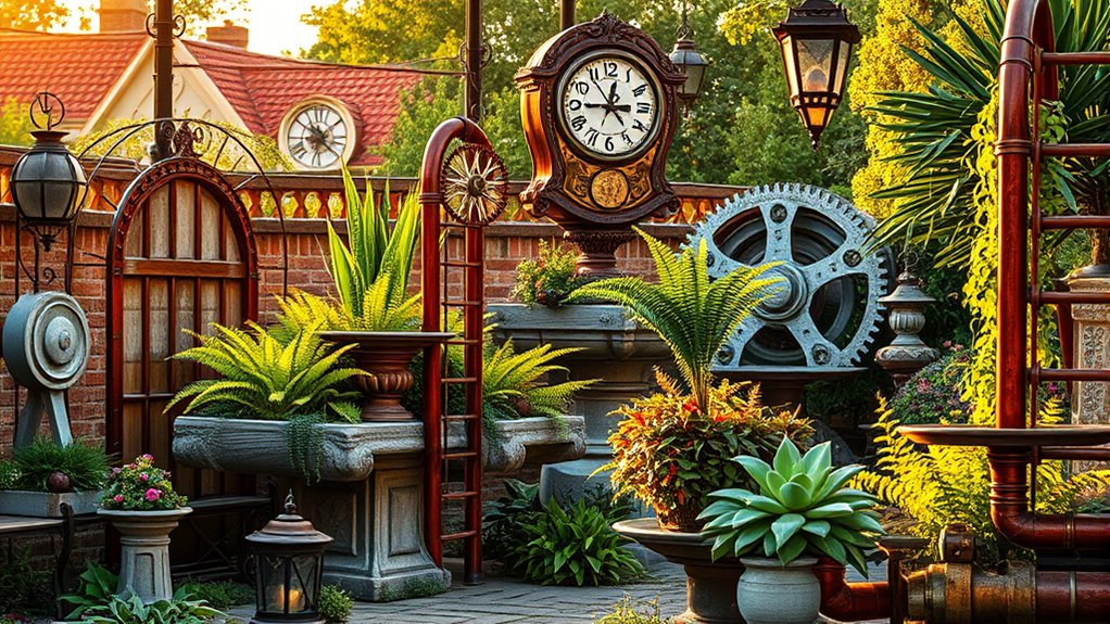 steampunk garden decor ideas