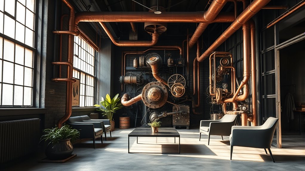 steampunk industrial minimalism