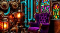 steampunk interiors with color