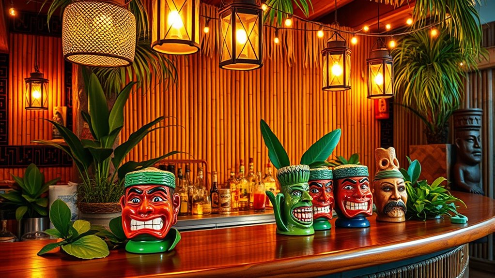 tiki inspired home bar