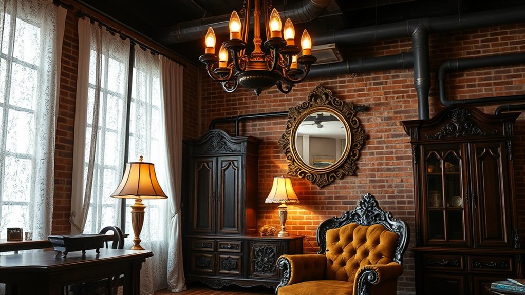victorian industrial interior fusion