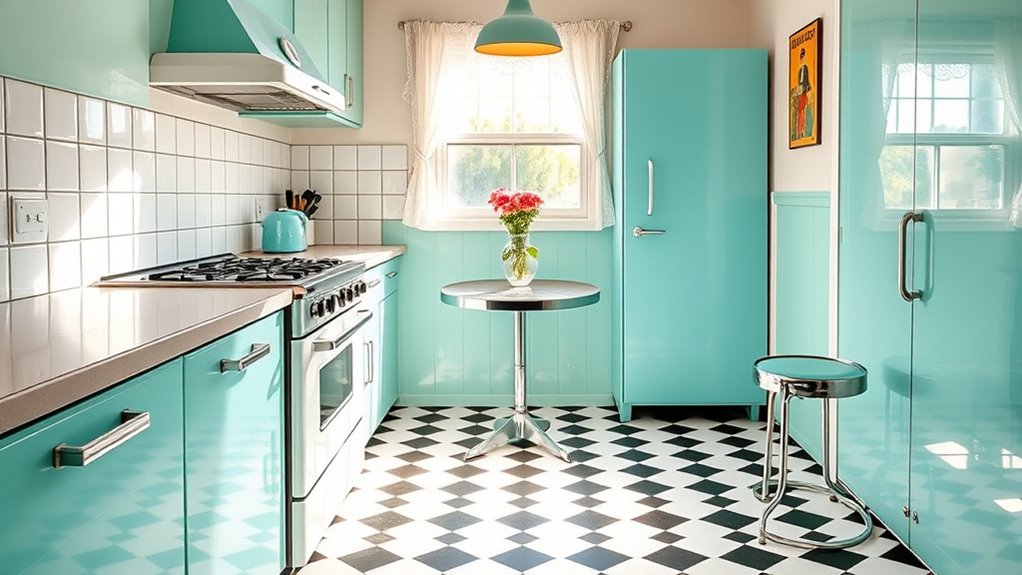 vintage appliances and vibrant colors