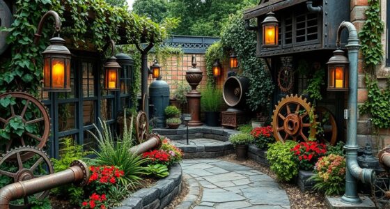 vintage industrial garden decor