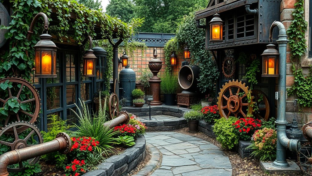 vintage industrial garden decor