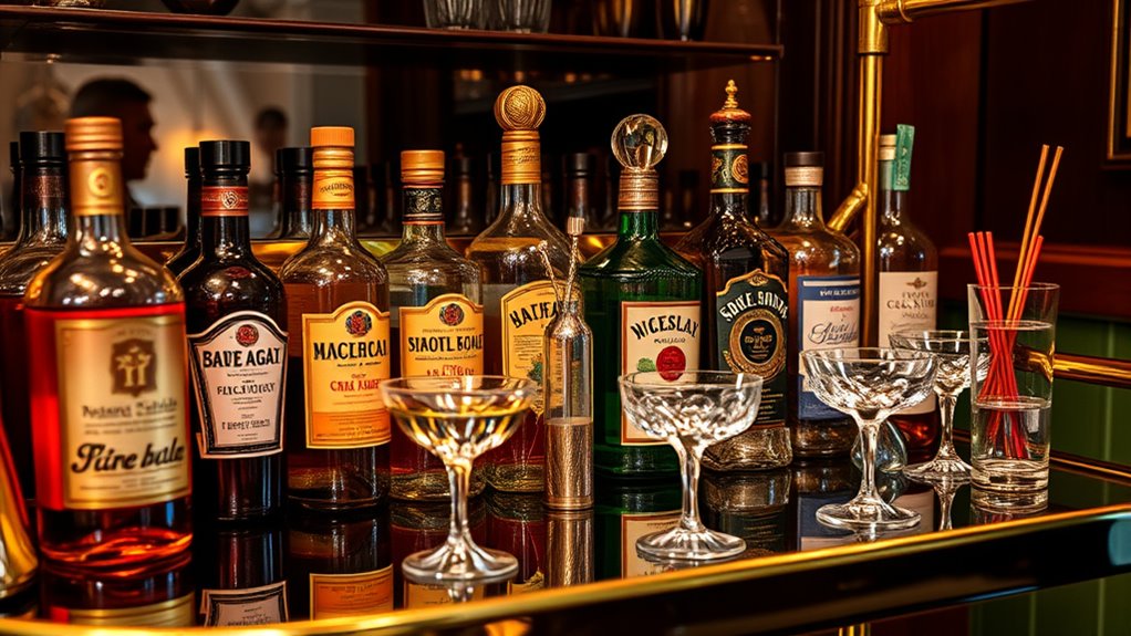 vintage inspired bar setup