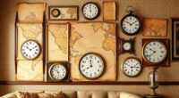 vintage map and clock decor