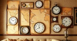 vintage map and clock decor