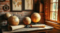 vintage map and globe decor