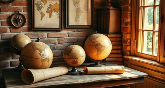 vintage map and globe decor