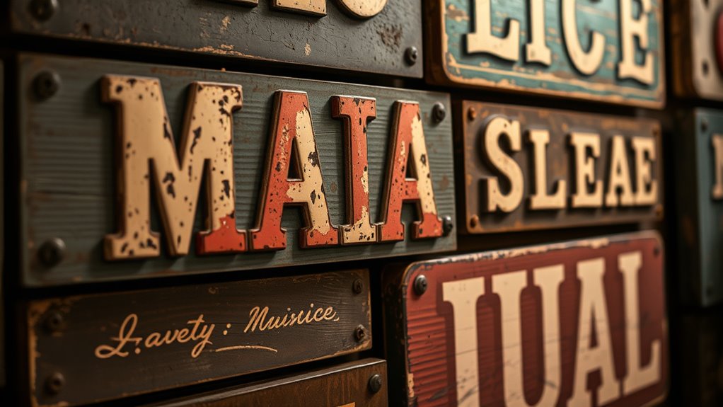 vintage signage enhances home charm