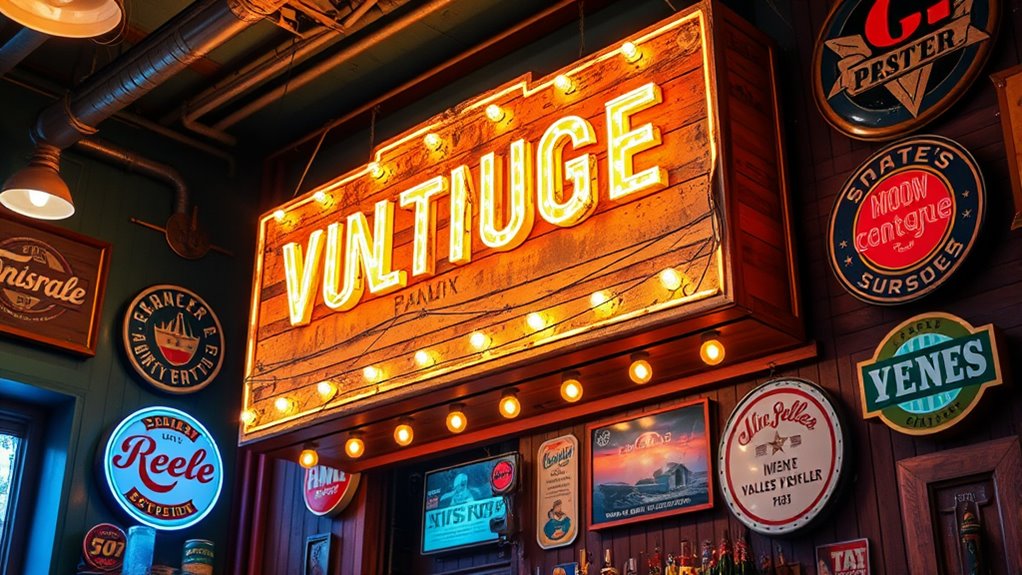 vintage signage in decor