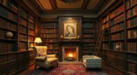 vintage style cozy library