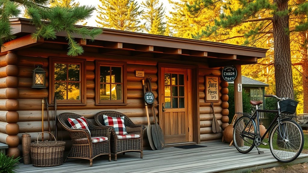 vintage summer cabin decor