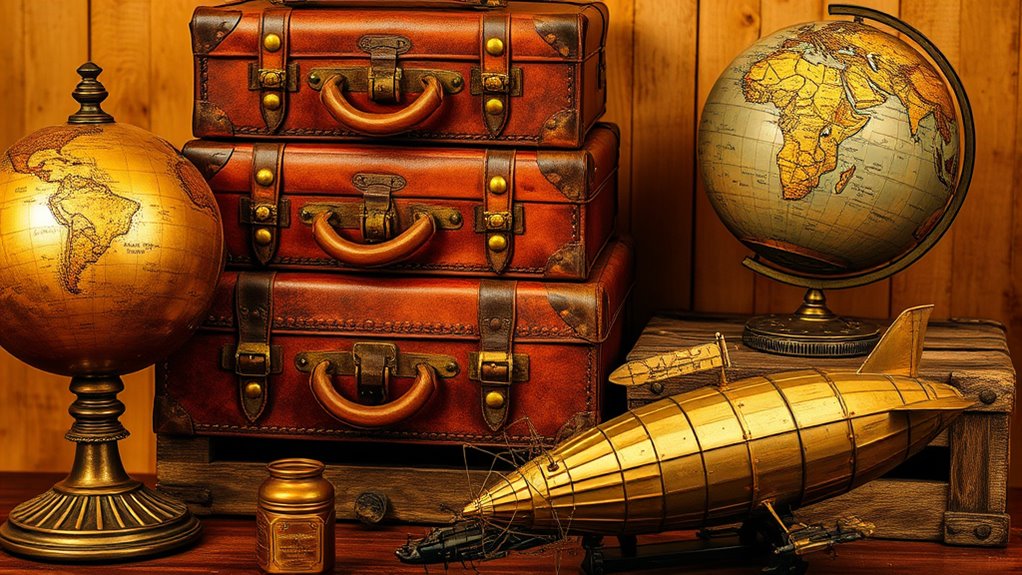 vintage travel steampunk decor