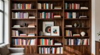 balancing bookshelves and displays