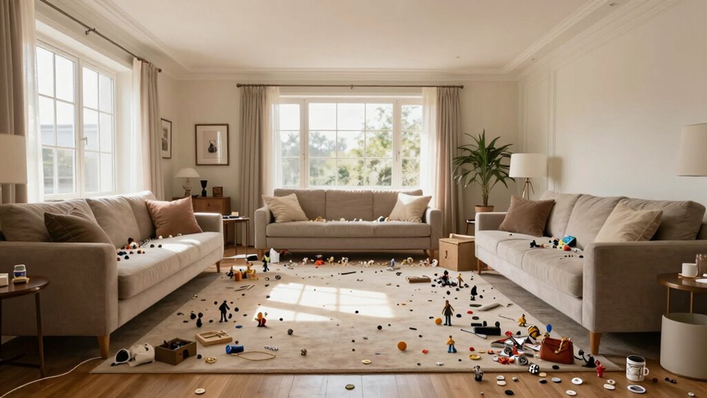 clutter overwhelms spaciousness
