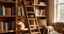 create cozy library staircase