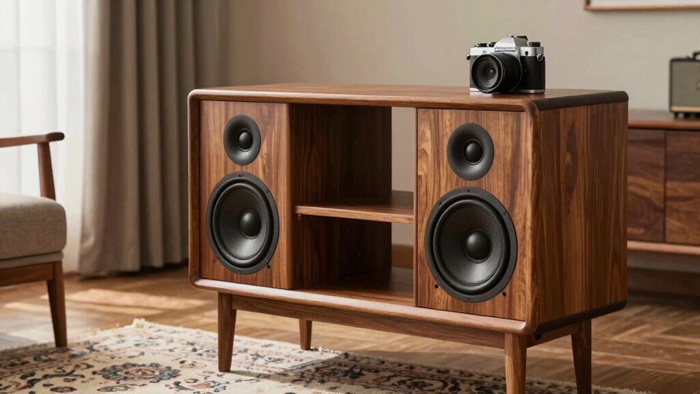 elegant walnut bookshelf speakers