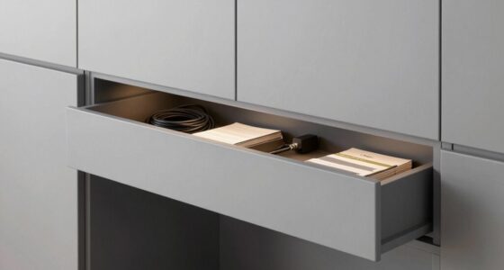 hidden cable and accessory storage