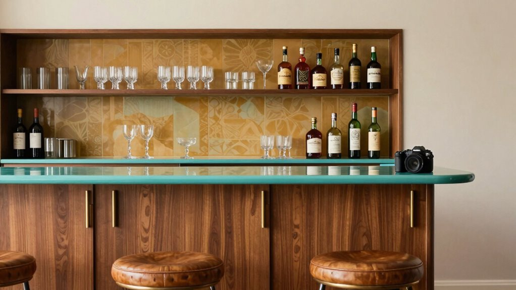 mid century retro home bar