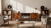 mid century stereo console arrangement