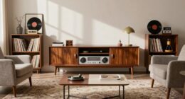 mid century stereo console arrangement