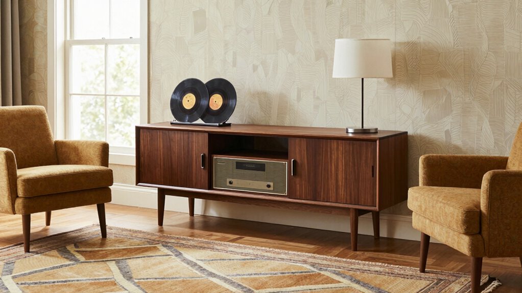 mid century vintage stereo arrangement