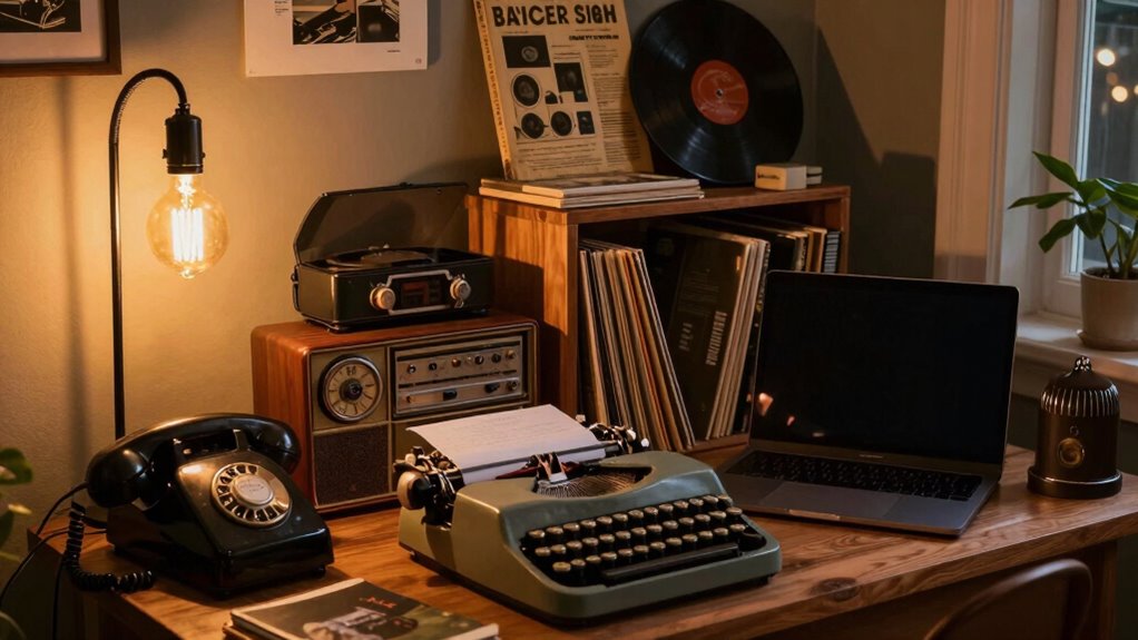 nostalgic retro workspace decor