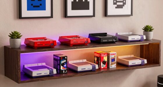 retro gaming shelf decor