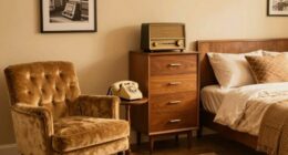 retro tech inspired guest room