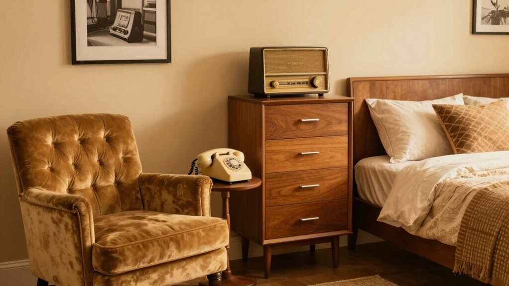 retro tech inspired guest room