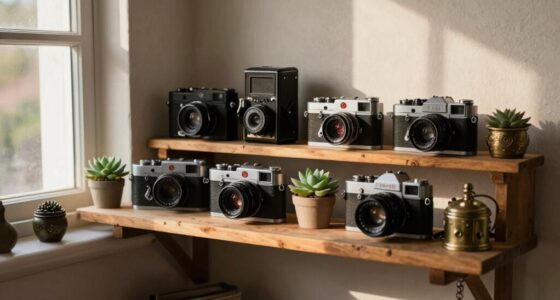 showcase vintage cameras stylishly