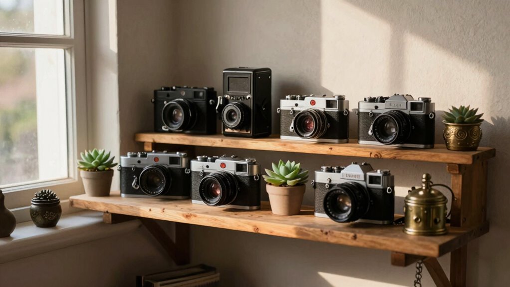 showcase vintage cameras stylishly
