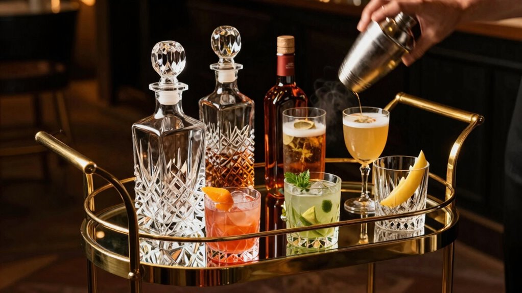 vibrant and stylish bar carts