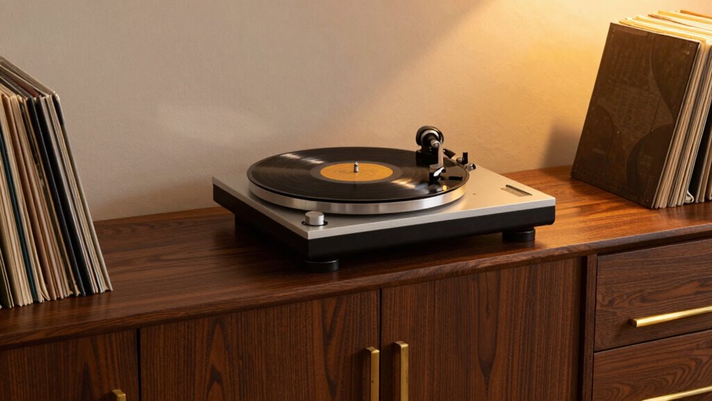 vintage aesthetic turntable support