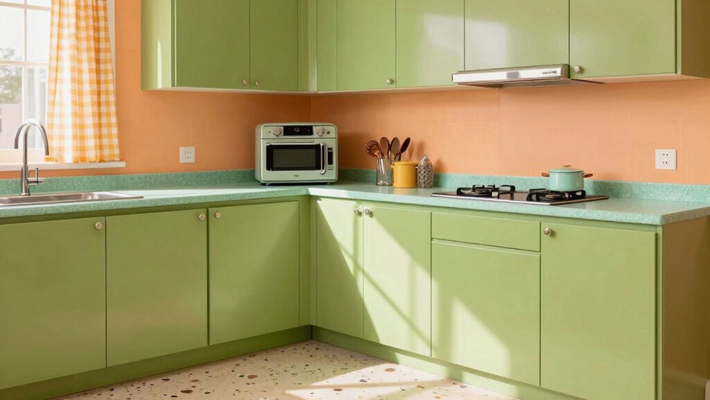 vintage colors enhance retro kitchens