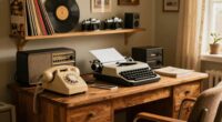 vintage gadgets enhance workspace