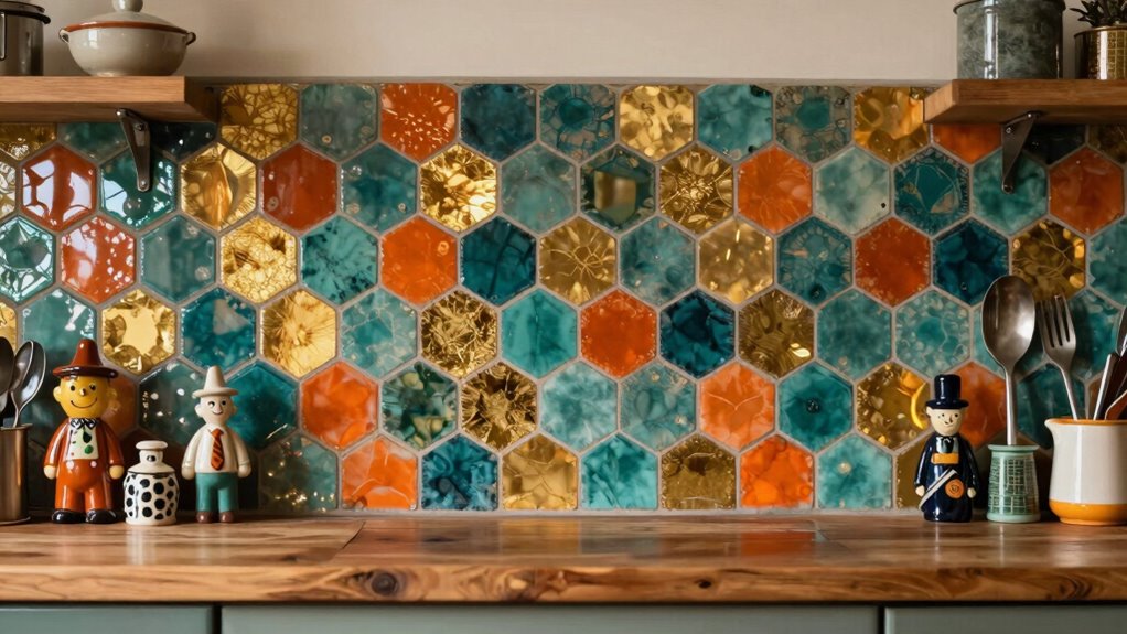 vintage geek kitchen backsplash