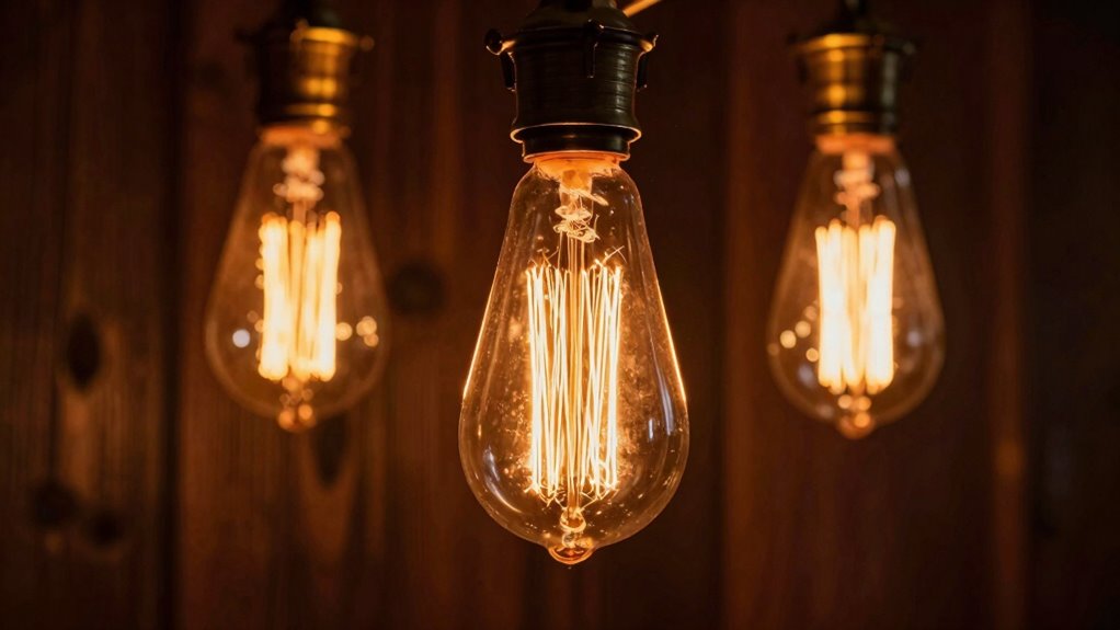 vintage glowing filament lighting