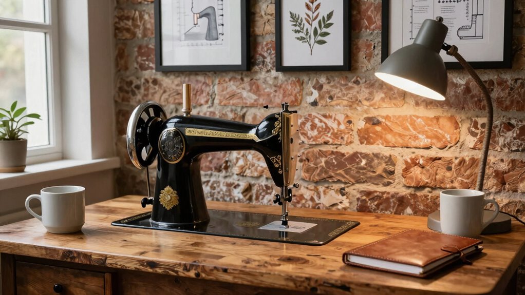 vintage machine inspired workspace