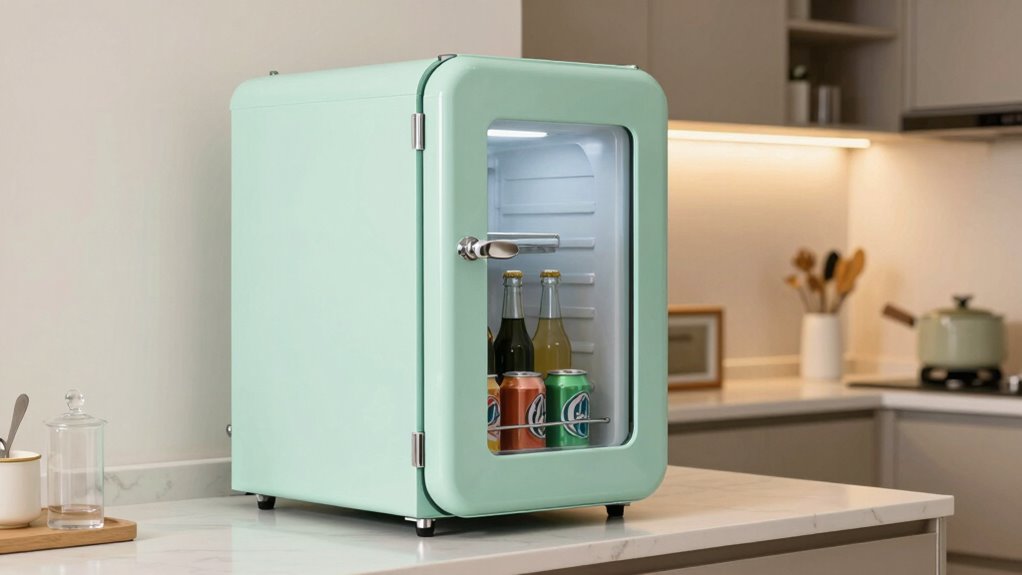 vintage style space saving beverage fridge