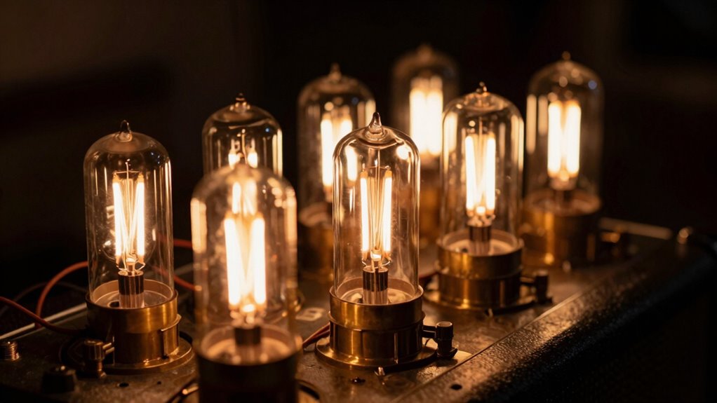 vintage warmth under dim light