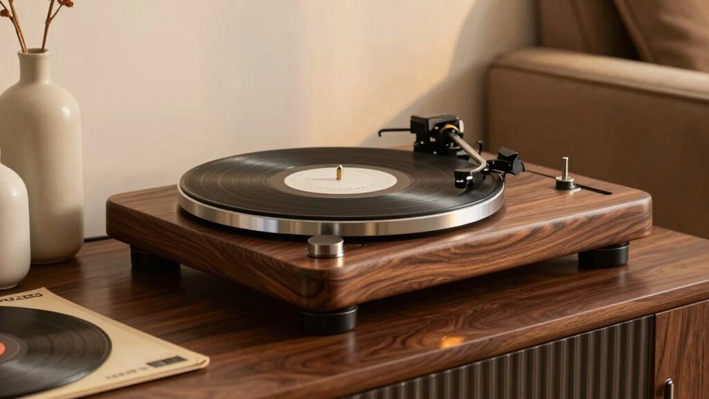 walnut turntables mid century appeal