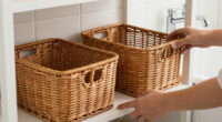 She Added Vintage Wicker Baskets to Her Family Bathroom — So Much Storage!