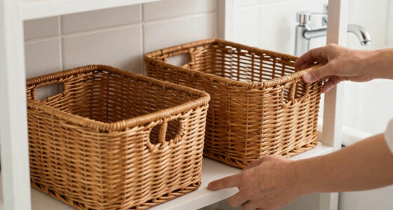 She Added Vintage Wicker Baskets to Her Family Bathroom — So Much Storage!